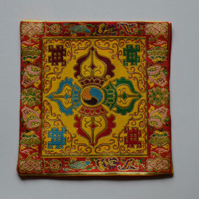 Buddha Stones Prayer Altar Mat Healing Meditation Vajra Auspicious Symbols Prayer Altar BS Vajra Yellow