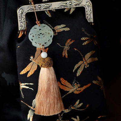 Buddha Stones Small Dragonfly Metal Chain Crossbody Bag Shoulder Bag Cellphone Bag Crossbody Bag BS 4