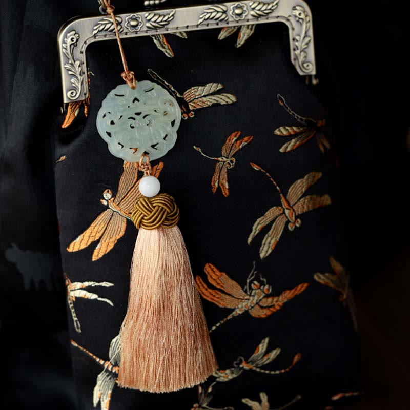 Buddha Stones Small Dragonfly Metal Chain Crossbody Bag Shoulder Bag Cellphone Bag Crossbody Bag BS 4