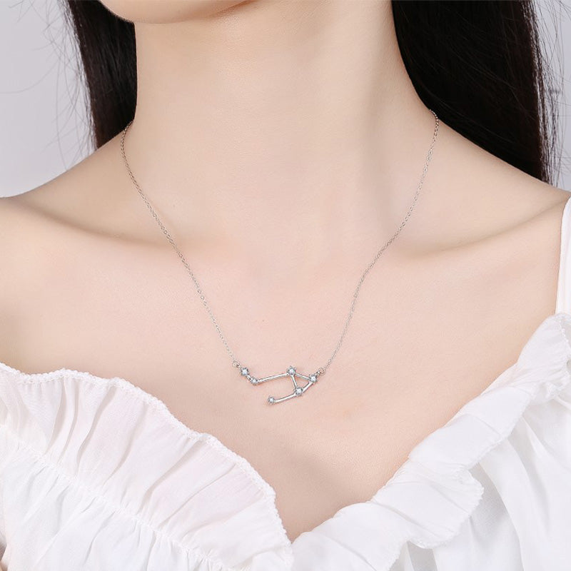 Pendentif collier Foviel en argent sterling 925 avec les 12 signes du zodiaque et bénédiction astrologique