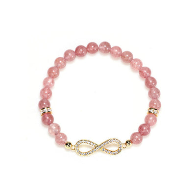 Bracelet de guérison et de positivité en quartz fraise naturel Foviel