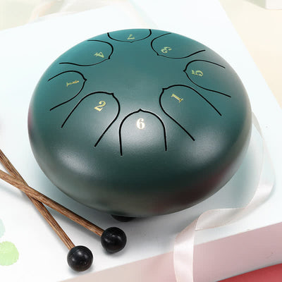 Buddha Stones Steel Tongue Drum Sound Healing Meditation Yoga Drum Kit Drum Kit BS DarkGreen