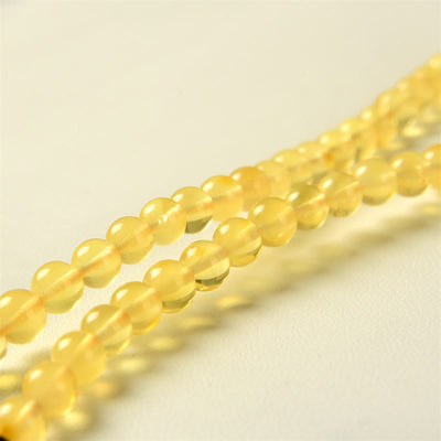 Buddha Stones 108 Mala Beads Natural Amber Clear Anxiety Bracelet Mala Bracelet BS 3