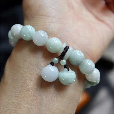 Buddha Stones Natural Jade Pi Xiu Gourd Apple Success Bracelet - image 6