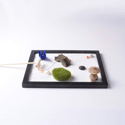 Buddha Stones Koi Fish Small Bridge Grass Landscape Peace Meditation Zen Garden Decoration Decorations BS 2
