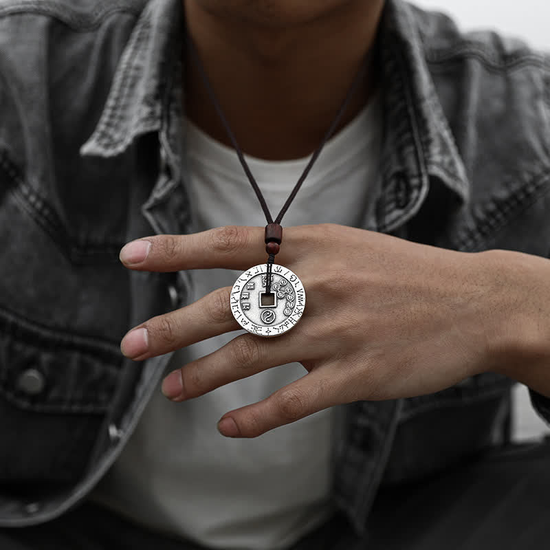 Buddha Stones Bagua Yin Yang Copper Coin Star Balance Energy Necklace Pendant Necklaces & Pendants BS 3