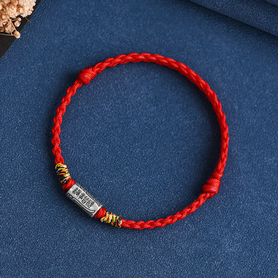 Foviel Handcrafted 925 Sterling Silver Everything Goes Well Design Protection Strength Bracelet Anklet