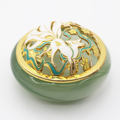 Buddha Stones Nine Tailed Fox Liuli Crystal Healing Meditation Incense Burner Incense Burner BS 14