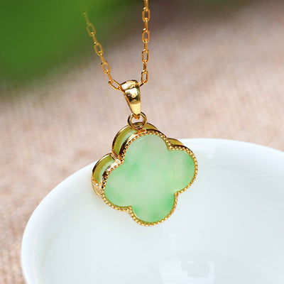 FREE Today: Bring Good Fortune Four Leaf Clover Jade Prosperity Necklace FREE FREE Jade(Prosperity♥Abundance)