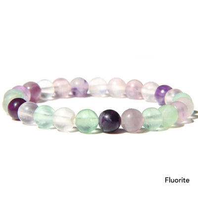 Natural Agate Stone Crystal Balance Beaded Bracelet Bracelet BS Fluorite