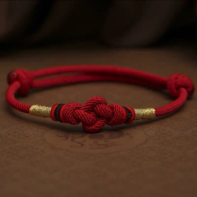 Foviel Red String Jade Luck Fortune Knot Braided Couple Bracelet