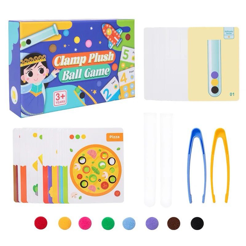Clamp Plush Ball Sorting Activity – Fine Motor, Color Matching and Counting Game