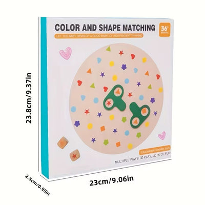Tabla de emparejamiento de colores y formas de madera – Actividad de aprendizaje de motricidad fina para niños pequeños y preescolares