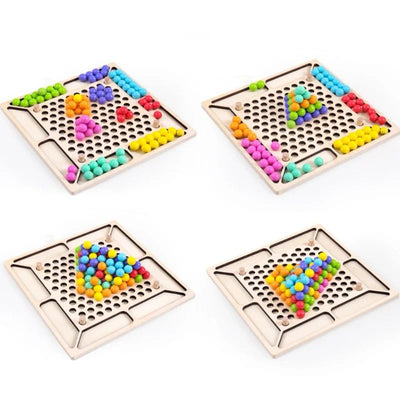 Activité de tri de perles arc-en-ciel Montessori | Jouet de motricité fine et d'association de couleurs
