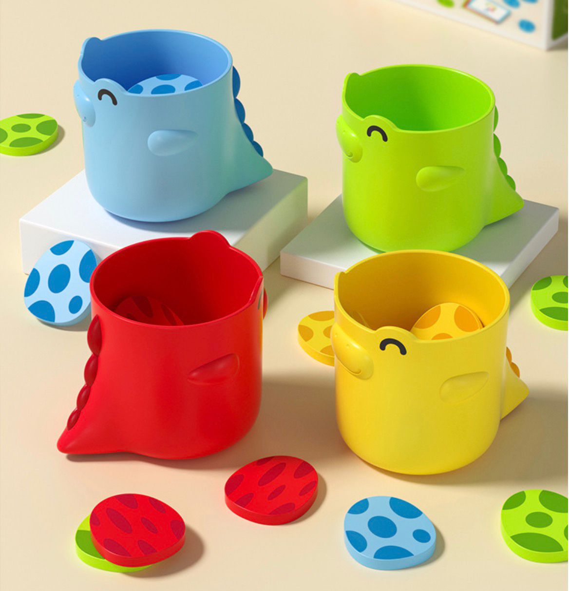 Montessori Dinosaur Eggs Color Sorting Game | Dino Color Classification & Practical Life Activity