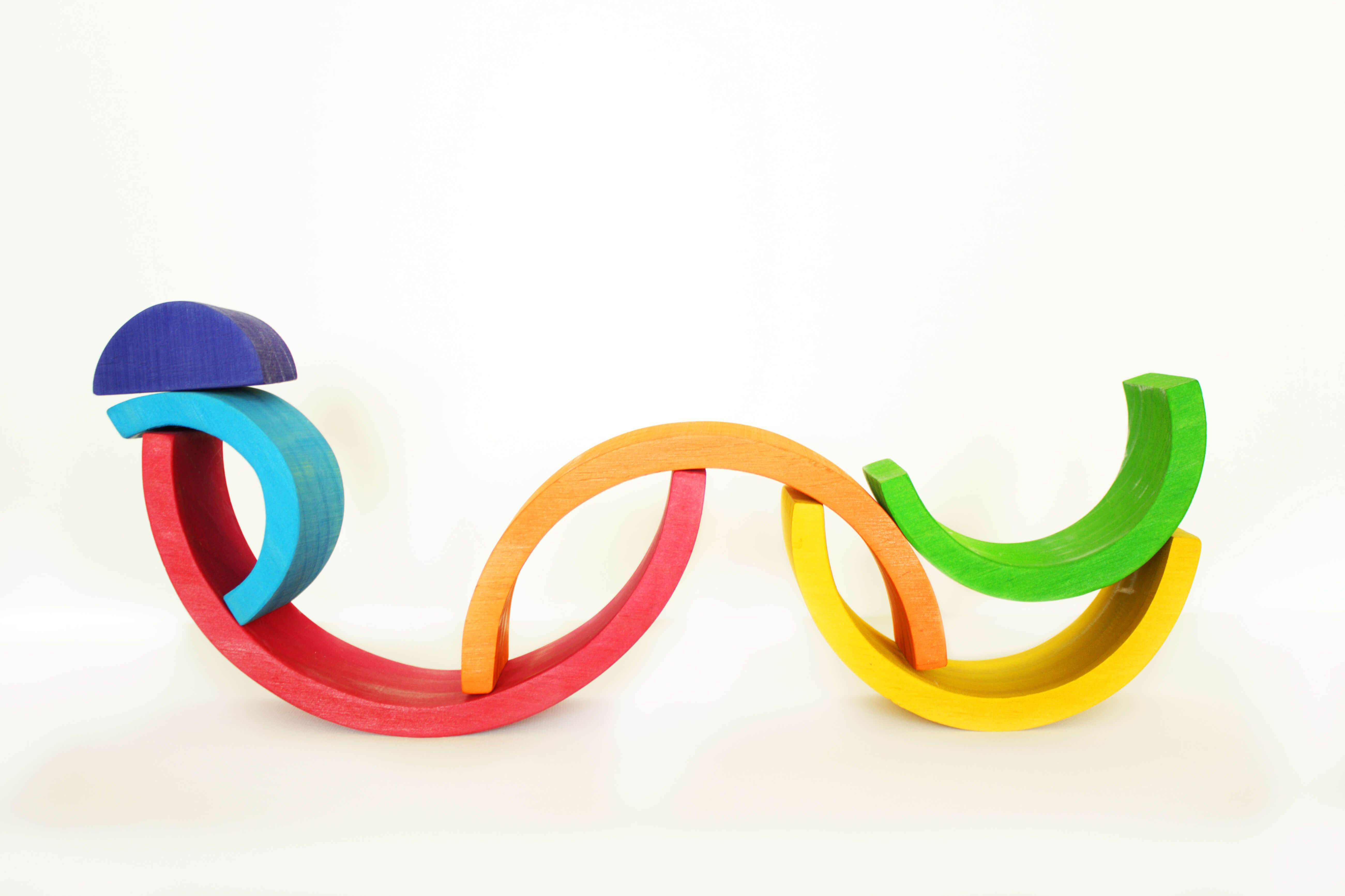 Fidtoy Rainbow Stacker Wooden Toddler Toy with 6 Arches