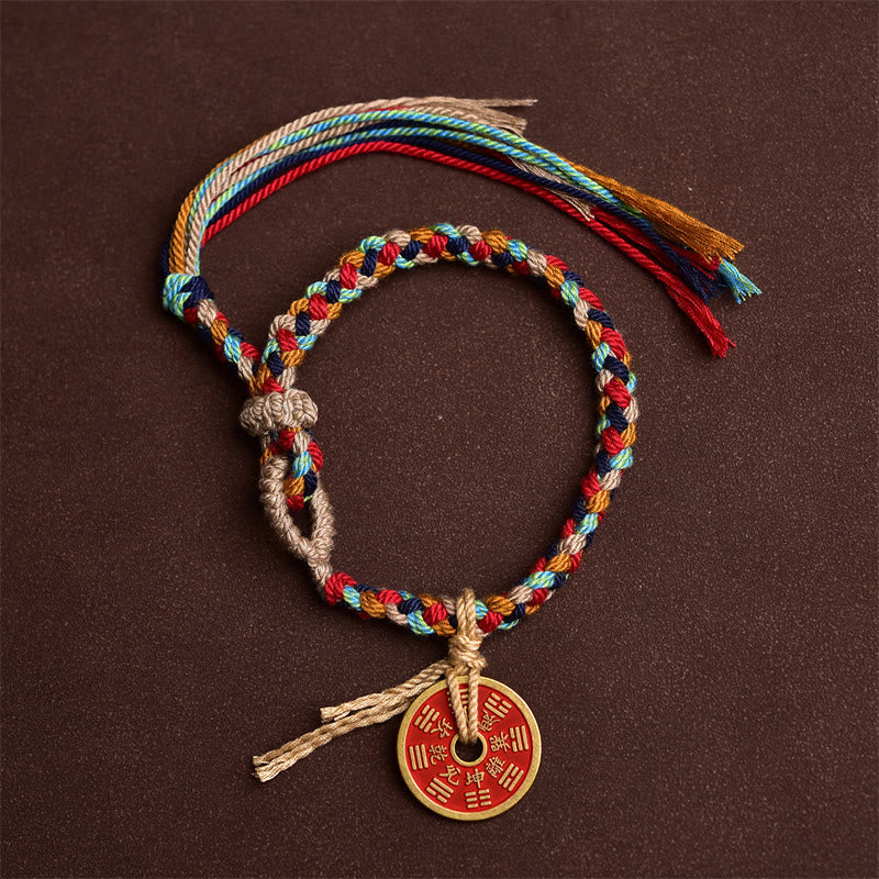 Buddha Stones Handmade Bagua Harmony Multicolored Rope Bracelet Bracelet BS 1