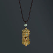 Foviel Tibet Green Sandalwood Rosewood Om Mani Padme Hum Lotus Positive Soothing Necklace Pendant