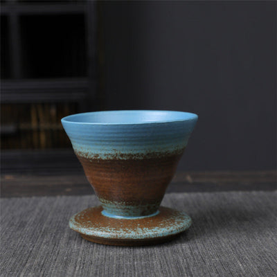 Buddha Stones Vintage Design Ceramic Coffee Mug Tea Espresso Coffee Cup 150ml Coffee Mug BS Blue Brown 9cm*9cm*8cm*150ml