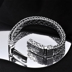 Buddha Stones Retro Vine Totem Pattern Braided Healing Chain Bracelet Bracelet BS 22cm
