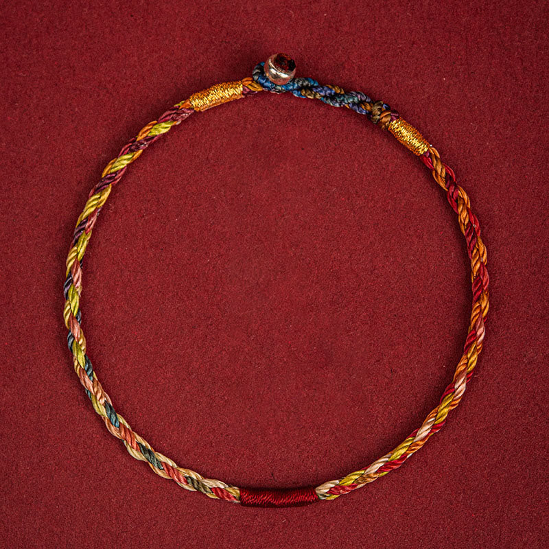 Buddha Stones Handmade Five Color Thread Luck Couple Child Adult Bracelet Bracelet BS 3