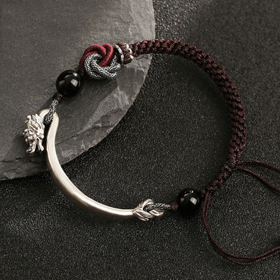 Buddha Stones 925 Sterling Silver Auspicious Dragon Success Handcrafted Braided Bracelet - image 3