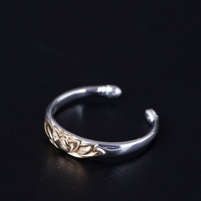 Foviel 925 Sterling Silber Lotus Blume Neuanfang Ring