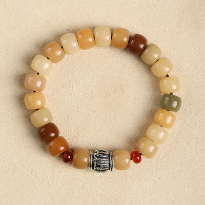 Buddha Stones Natural Bodhi Seed The Lord of the Corpse Forest Om Mani Padme Hum Wisdom Bracelet Bracelet BS Bodhi Seed&Om Mani Padme Hum