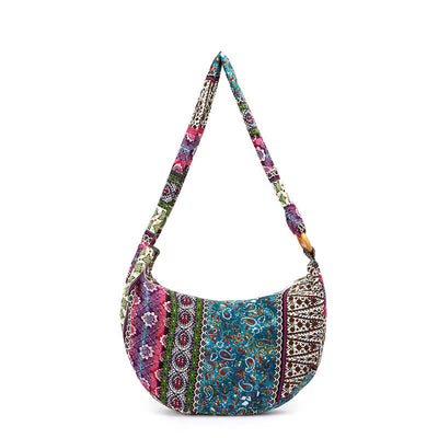 Buddha Stones Cotton Stripes Print Crossbody Bag Shoulder Bag Crossbody Bag&Shoulder Bag BS 9