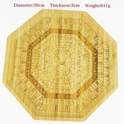 Buddha Stones Feng Shui Bamboo Bagua Map Harmony Energy Map Bagua Map BS Sixty-four Trigrams Bagua Map 30cm
