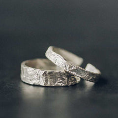 Foviel 925 Sterling Silber Einfaches Design Segen Paar Ring