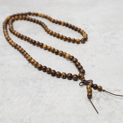 Buddha Stones 108 Mala Beads Bracelet Prayer Meditation Sandalwood Elastic Bracelet BS 22