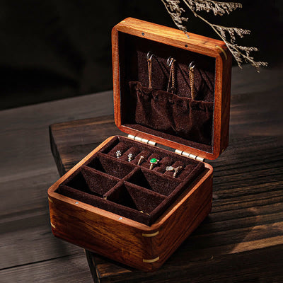 Buddha Stones Antique Flower Leaf Handmade Rosewood Jewelry Storage Box Wooden Gift Organizer Box Jewelry Storage Box BS 1