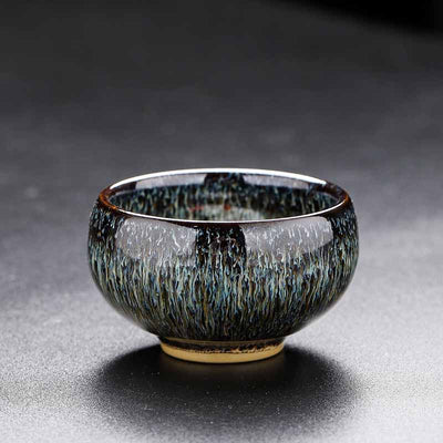 Buddha Stones Small Koi Fish Kiln Change Chinese Jianzhan Ceramic Teacup Kung Fu Tea Cup 60ml Jian Zhan Tea Cup BS 11