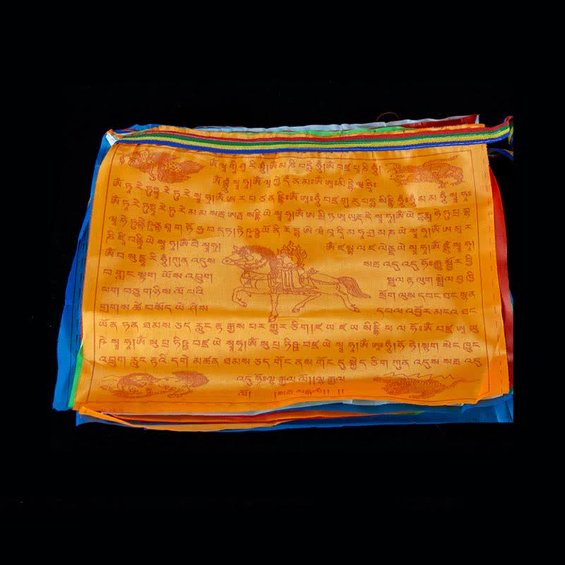 Buddha Stones Tibetan 5 Colors Windhorse Blessing Outdoor 20 Pcs Prayer Flag TIBETAN PRAYER FLAGS buddhastoneshop 7