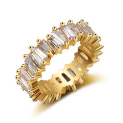 Simple Pattern Copper Wealth Ring Rings BS Gold US10