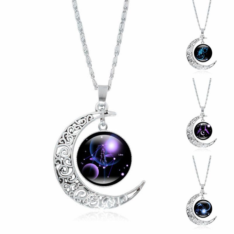Buddha Stones 12 Constellations of the Zodiac Moon Protection Necklace Chain Pendant Necklaces & Pendants BS 1