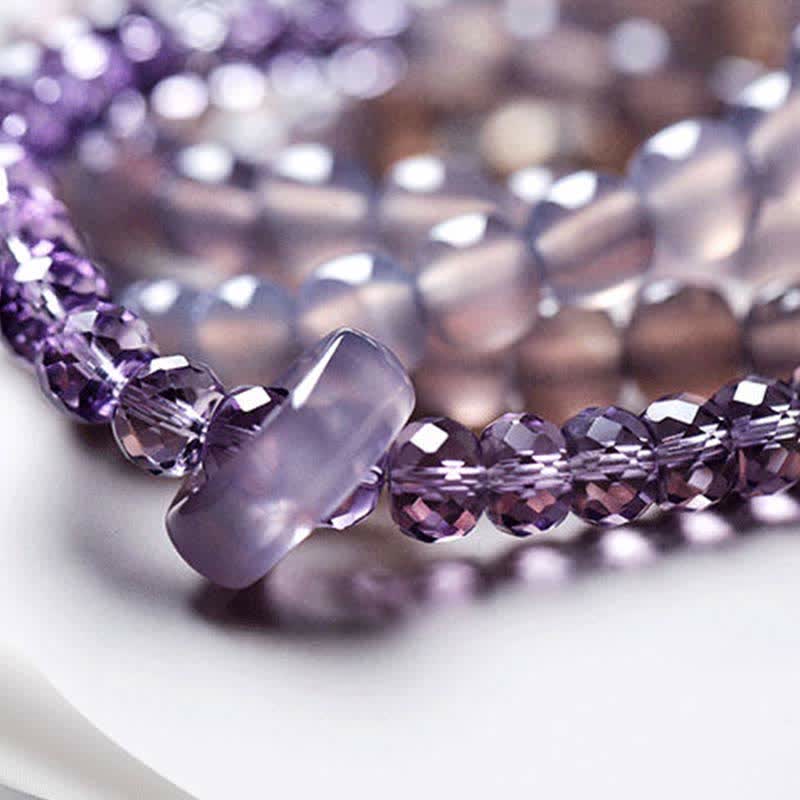 Buddha Stones Natural Amethyst Crystal Meditation Healing Bracelet Bracelet BS 16