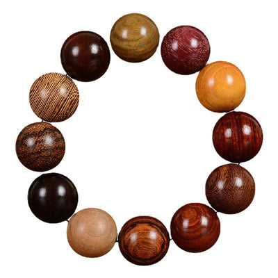 Buddha Stones Multicolored Sandalwood Protection Healing Bracelet Bracelet BS 8