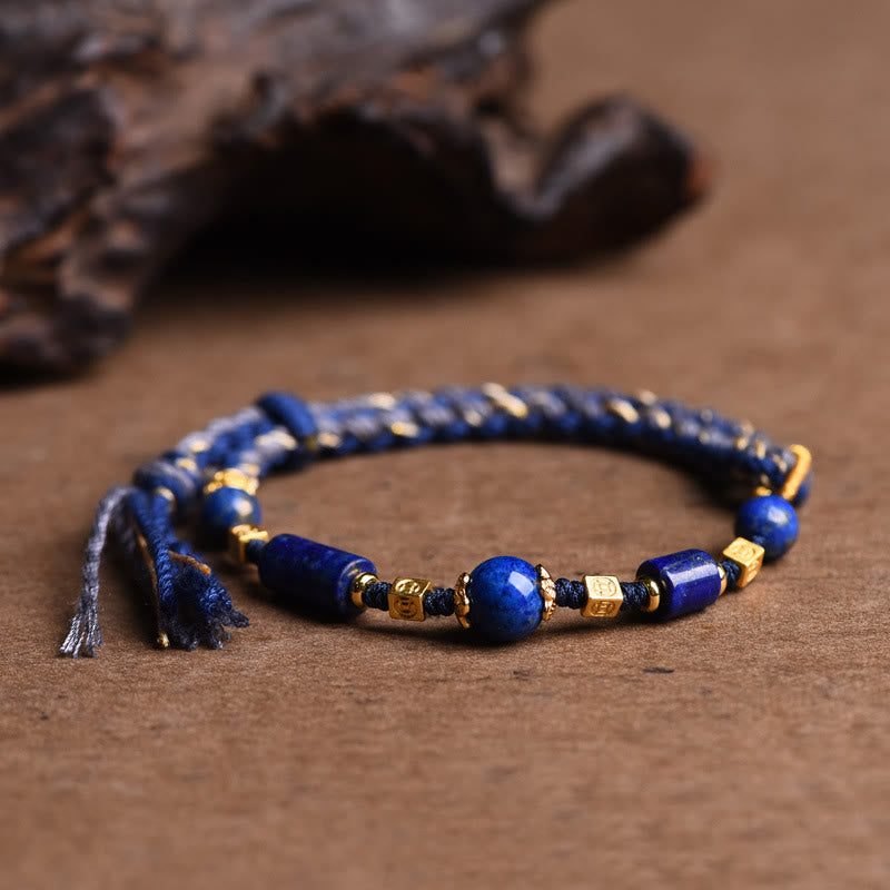 Buddha Stones Handmade Natural Lazurite Bead Positive Rope Bracelet - image 4
