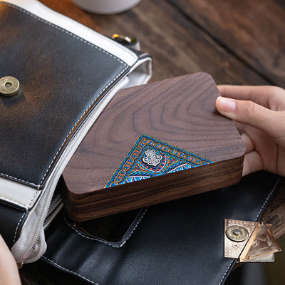 Buddha Stones Vintage Handmade Black Walnut Wood Jewelry Storage Box Wooden Gift Box Jewelry Storage Box BS 3