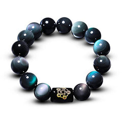 Bracelet de transformation positive en obsidienne arc-en-ciel naturelle Foviel