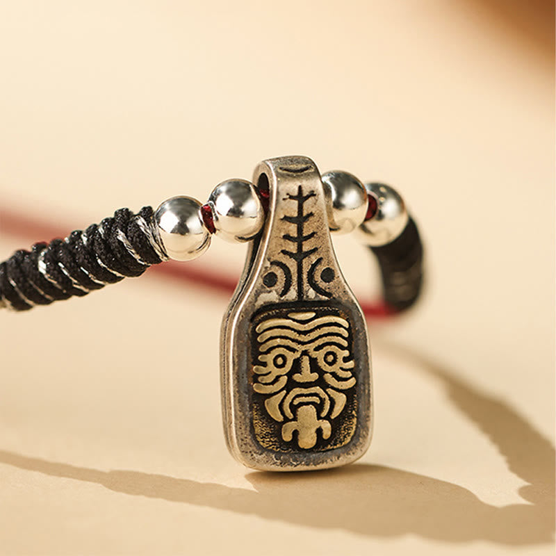Buddha Stones Tibetan 925 Sterling Silver Zakiram Goddess of Wealth Protection Rope Necklace Pendant Necklaces & Pendants BS 2