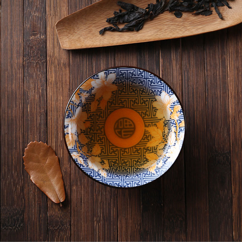 Buddha Stones Flowers Fu Character Mountains Lotus Cherry Blossoms Ceramic Teacup Kung Fu Tea Cup Cup BS 2