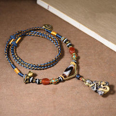 Buddha Stones Handmade Buddha Snake Skull Head Dzi Bead Serenity Rope Necklace Pendant (Extra 35% Off | USE CODE: FS35) - BUDDHA SYMBOL(COMPASSION♥SERENITY) - image 0