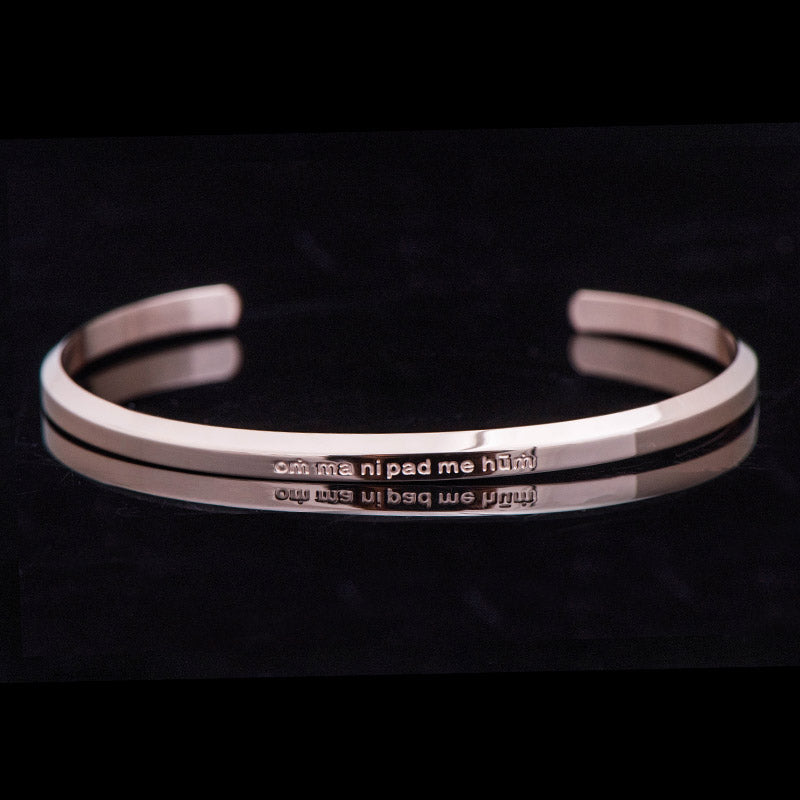 Foviel Six True Words Engraving Titanium Steel Blessing Protection Bracelet