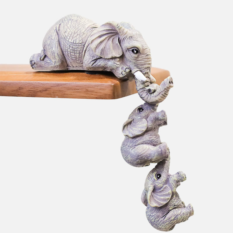 Buddha Stones 3pcs Feng Shui Elephant Sitter Figurines Wealth Figurine Home Decoration Decorations BS 1
