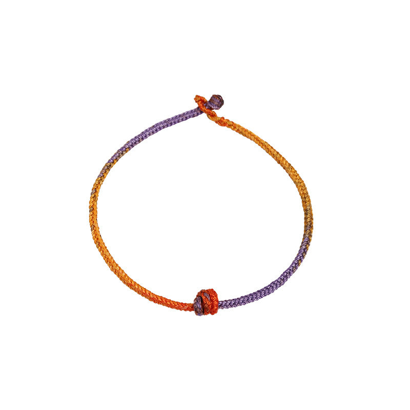 Buddha Stones Handcrafted Colorful Purple Gold Red Braid Rope Bracelet Bracelet BS 11