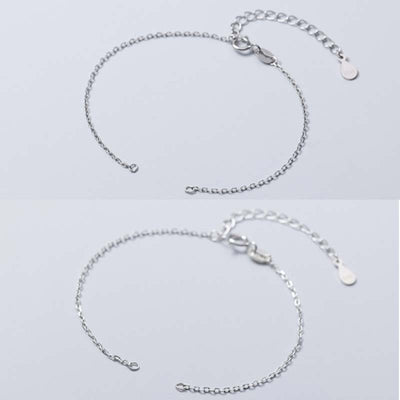 Buddha Stones 925 Sterling Silver Semi-finished Chain Blessing Bracelet Bracelet BS 3