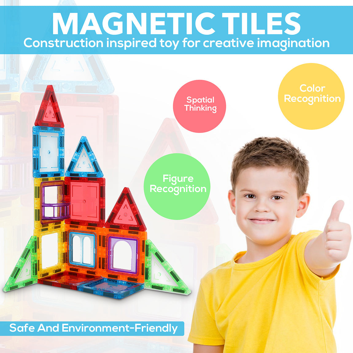 Fidtoy Magnetic Tiles Set de Inicio Juguete de Construcción de 32 Piezas
